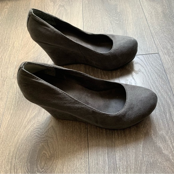 ALDO Women's Wedge Shoes Suede y2k 2000s Vintage Gray Size 8 - Picture 10 of 10